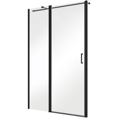 Besco Exo-C Black drzwi prysznicowe 100 cm uchylne czarny mat/szkło przezroczyste ECB-100-190C