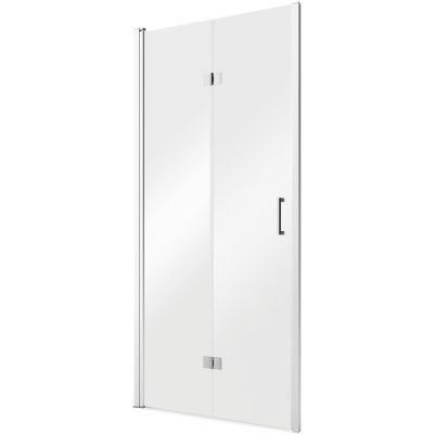 Besco Exo-H drzwi prysznicowe 80 cm składane chrom/szkło przezroczyste EH-80-190C