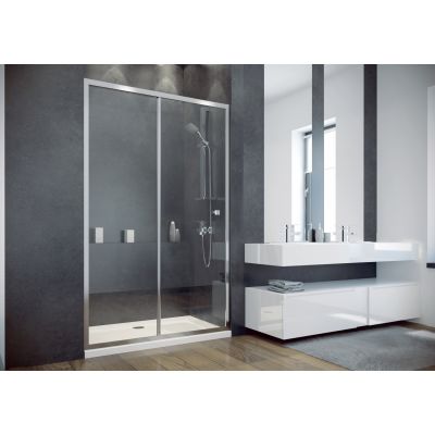 Besco Duo Slide drzwi prysznicowe 110 cm przesuwne chrom błyszczący/szkło przezroczyste DDS-110