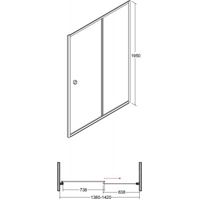 Besco Duo Slide drzwi prysznicowe 140 cm przesuwne chrom błyszczący/szkło przezroczyste DDS-140