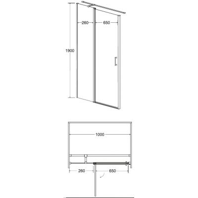 Besco Exo-C drzwi prysznicowe 100 cm uchylne chrom/szkło przezroczyste EC-100-190C