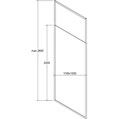 Besco Icon Walk-In ścianka prysznicowa 120 cm czarny mat/szkło przezroczyste IC-120-200C