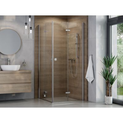 Besco Exo-H kabina prysznicowa 90x90 cm kwadratowa chrom połysk/szkło przezroczyste KEH-90-195