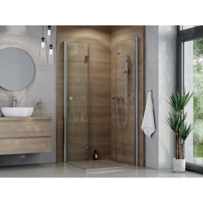 Besco Exo-H kabina prysznicowa 90x90 cm kwadratowa chrom połysk/szkło przezroczyste KEH-90-195