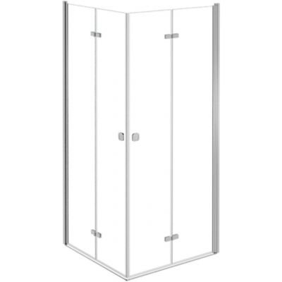 Besco Exo-H kabina prysznicowa 90x90 cm kwadratowa chrom połysk/szkło przezroczyste KEH-90-195