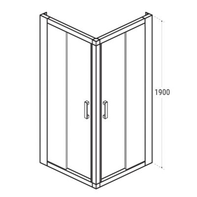 Besco Modern 190 kabina prysznicowa 80x80 cm kwadratowa chrom połysk/szkło przezroczyste MK-80-190-C