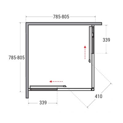 Besco Modern 190 kabina prysznicowa 80x80 cm kwadratowa chrom połysk/szkło przezroczyste MK-80-190-C