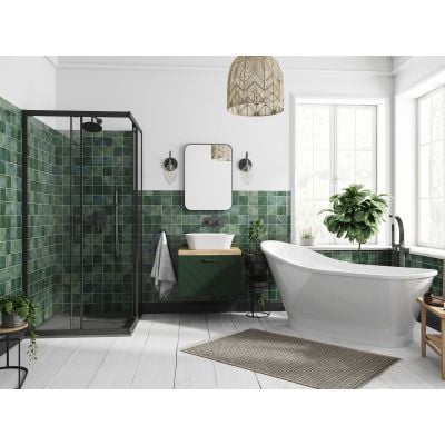 Besco Modern Black kabina prysznicowa 80x80 cm kwadratowa czarny mat/szkło przezroczyste MKB-80-190-C