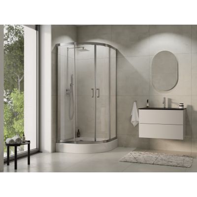 Besco Modern 190 kabina prysznicowa 80x80 cm półokrągła chrom połysk/szkło przezroczyste MP-80-190-C