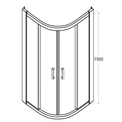 Besco Modern 190 kabina prysznicowa 80x80 cm półokrągła chrom połysk/szkło przezroczyste MP-80-190-C