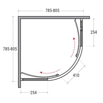 Besco Modern 190 kabina prysznicowa 80x80 cm półokrągła chrom połysk/szkło przezroczyste MP-80-190-C