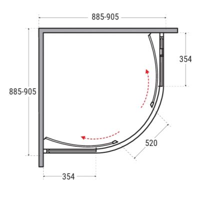 Besco Modern Black kabina prysznicowa 90x90 cm półokrągła czarny mat/szkło przezroczyste MPB-90-190-C