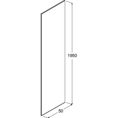 Besco Aveo ścianka prysznicowa 50 cm boczna chrom/szkło przezroczyste PA-50-195C