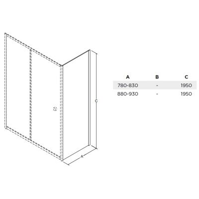 Besco Duo Slide ścianka prysznicowa 80 cm boczna szkło przezroczyste PDS-80