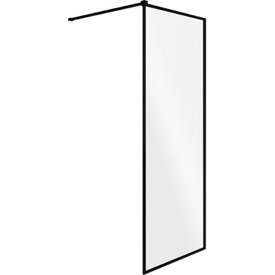 Besco Toca Walk-In ścianka prysznicowa 110 cm czarny mat/szkło przezroczyste TCB-110-190C