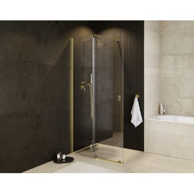 Besco Vayo Gold ścianka prysznicowa walk-in 130 cm złoty połysk/szkło przezroczyste VYG-130-200C