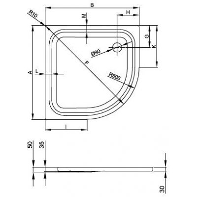 Bette BetteCorner brodzik półokrągły 90x90 cm biały 5429-000AS