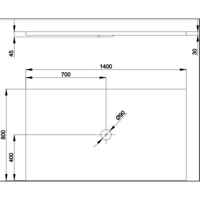Bette BetteFloor brodzik 140x80 cm prostokątny biały 5801-440T1