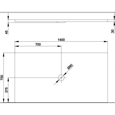 Bette BetteFloor brodzik 140x75 cm prostokątny biały 5802-000