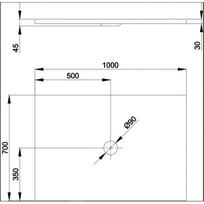 Bette BetteFloor brodzik 100x70 cm prostokątny biały 5881-000