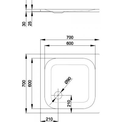 Bette BetteUltra 700-900 brodzik kwadratowy 90x90 cm biały 5930-000AS
