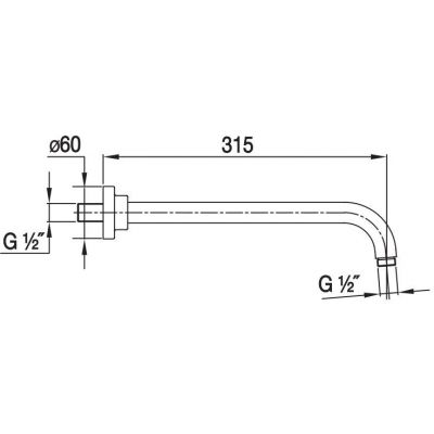 Blue Water ramię ścienne chrom BW-WGK.31.200