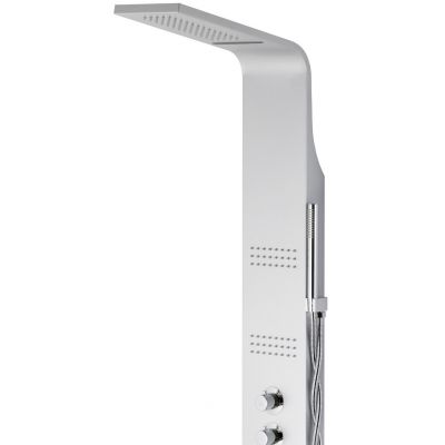 Corsan LED Kaskada panel prysznicowy ścienny termostatyczny gwiezdna szarość/chrom A013ATNEWLEDSREBRNY