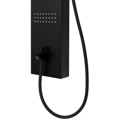 Corsan LED Kaskada panel prysznicowy termostatyczny ścienny z wylewką czarny A013ATWNEWLEDCZARNYWY