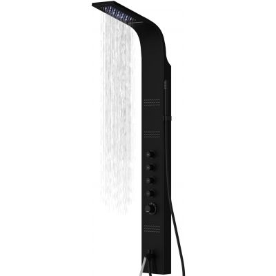 Corsan LED Kaskada panel prysznicowy ścienny termostatyczny czarny A014TBLLEDW