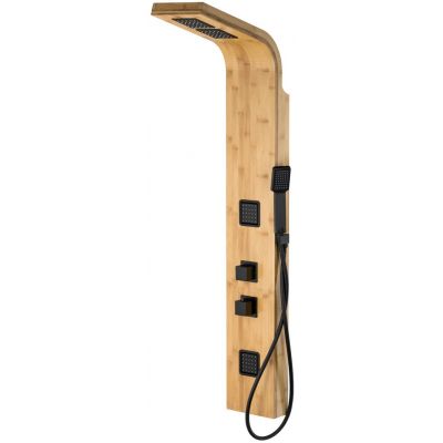 Corsan Bao panel prysznicowy ścienny termostatyczny drewno/czarny półmat B-022TBAOCZARNY