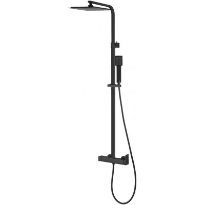 Corsan Ango zestaw prysznicowy z deszczownicą czarny półmat CMN024ANGO