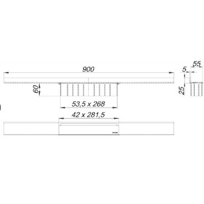 Dallmer CeraWall Select odpływ liniowy 90 cm stal 535146