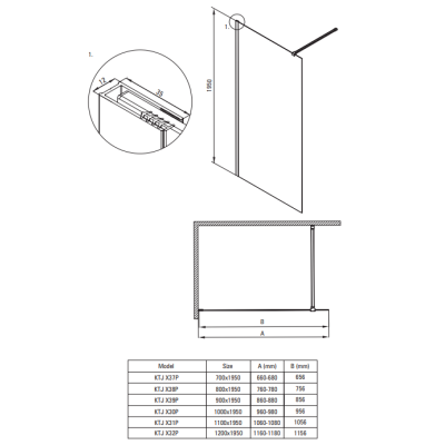Deante Prizma ścianka prysznicowa walk-in 120 cm titanium/szkło przezroczyste KTJ_D32P