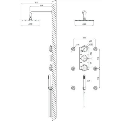 Deante Cascada Multi-System panel podtynkowy termostatyczny chrom NAC091T