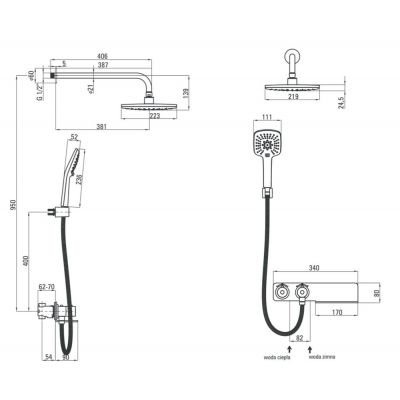 Deante Lobelia zestaw prysznicowy podtynkowy termostatyczny chrom/biel NAC691T