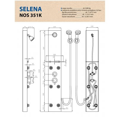 Panel prysznicowy Deante Selena NOS 351K