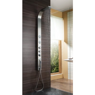 Deante Toscano panel prysznicowy ścienny termostatyczny stal szczotkowana NOT051K