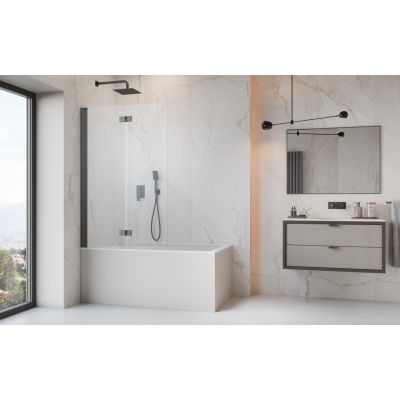 Radaway parawan nawannowy 100 cm 2-częściowy Brushed GunMetal/szkło przezroczyste 10010100-92-01R