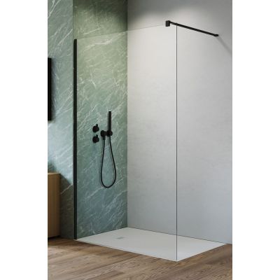Radaway Nes Black Walk-In II ścianka prysznicowa 70 cm wolnostojąca czarny mat/szkło przezroczyste 10013070-54-01