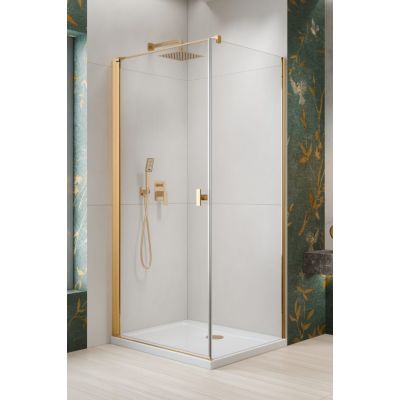Radaway Nes Brushed Gold KDJ drzwi prysznicowe 90 cm uchylne złoty połysk/szkło przezroczyste 10022090-09-01L