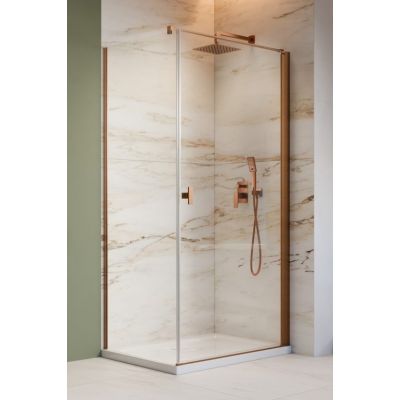 Radaway Nes Brushed Copper KDJ I drzwi prysznicowe 90 cm uchylne miedź szczotkowany/szkło przezroczyste 10022090-93-01R
