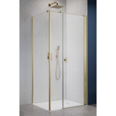 Radaway Nes Brushed Gold KDS I ścianka prysznicowa 80 cm złoty szczotkowany/szkło przezroczyste 10043080-99-01