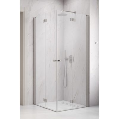 Radaway Nes Brushed Nickel KDD B kabina prysznicowa część prawa 90x90 cm kwadratowa nikiel szczotkowany/szkło przezroczyste 10024090-91-01R