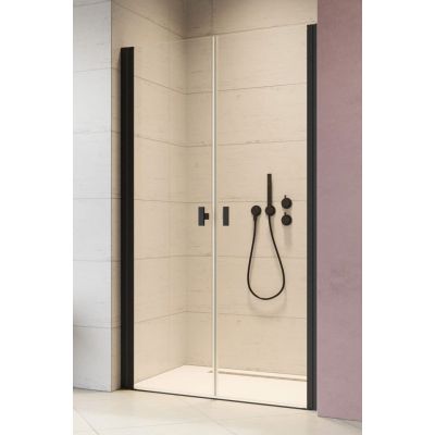 Radaway Nes Black DWD drzwi prysznicowe 80 cm uchylne czarny mat/szkło przezroczyste 10027080-54-01