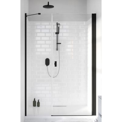 Radaway Nes 8 Black DWS drzwi prysznicowe 59 cm wnękowe prawe czarny mat/szkło przezroczyste 10078100-54-01R