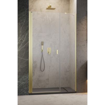 Radaway Nes Black DWS drzwi prysznicowe 120 cm lewe złoty szczotkowany/szkło przezroczyste 10028120-99-01L