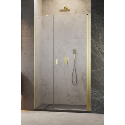 Radaway Nes Brushed Gold DWS drzwi prysznicowe 140 cm uchylne złoty szczotkowany/szkło przezroczyste 10028140-99-01R