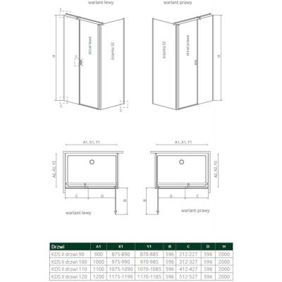 Radaway Nes KDS II drzwi prysznicowe 120 cm prawe chrom/szkło przezroczyste 10033120-01-01R