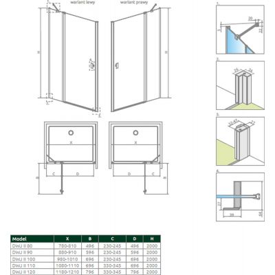 Radaway Nes DWJ II drzwi prysznicowe 90 cm wnękowe prawe chrom/szkło przezroczyste 10036090-01-01R