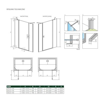Radaway Nes Brushed Copper DWJS drzwi prysznicowe 120 cm uchylne miedź szczotkowany/szkło przezroczyste 10038120-93-01R